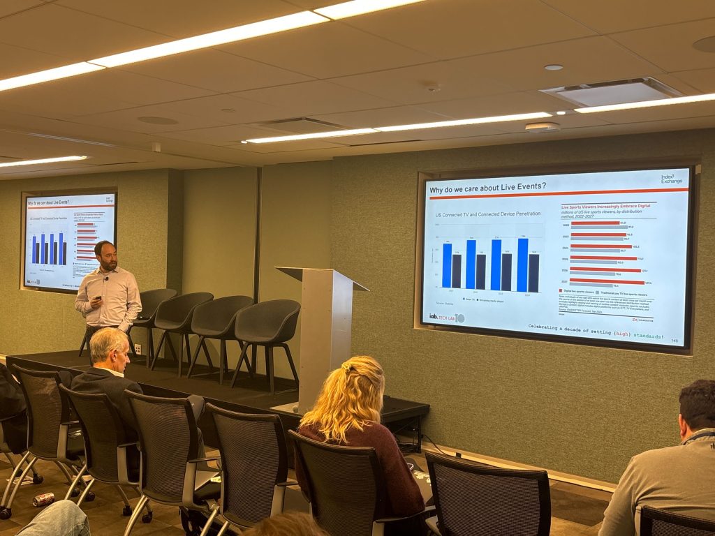 Rob Hazan from Index Exchange explaining why Streaming cares about Live Events