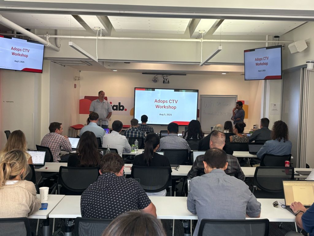 IAB Tech Lab CEO Anthony Katsur introduces the Workshop to a packed hour