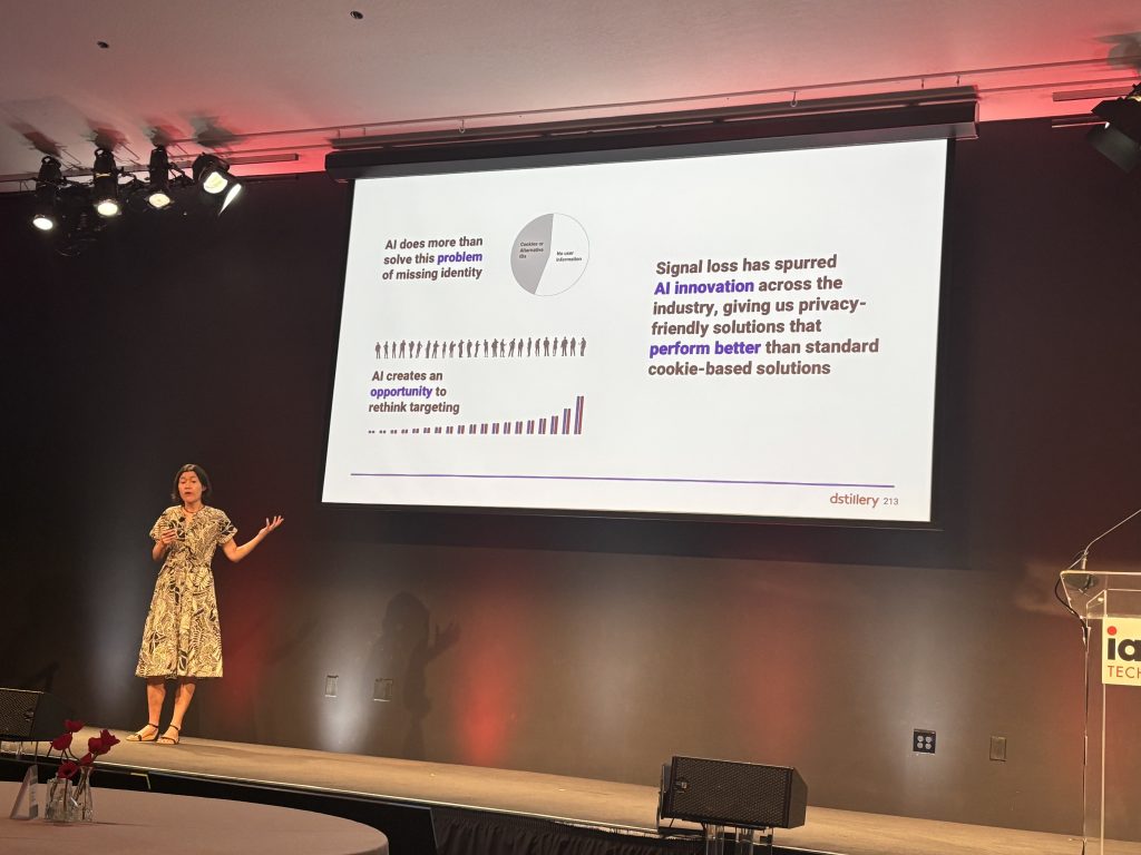Melinda Han Williams from Dstillery showing how AI multi modal models can be better than cookie based targeting
