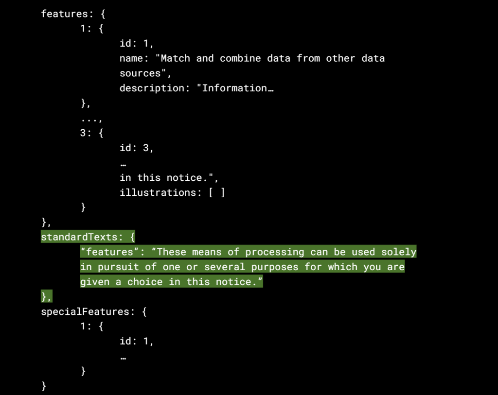 GVL Example for TCF release of Policy version 5.0.b