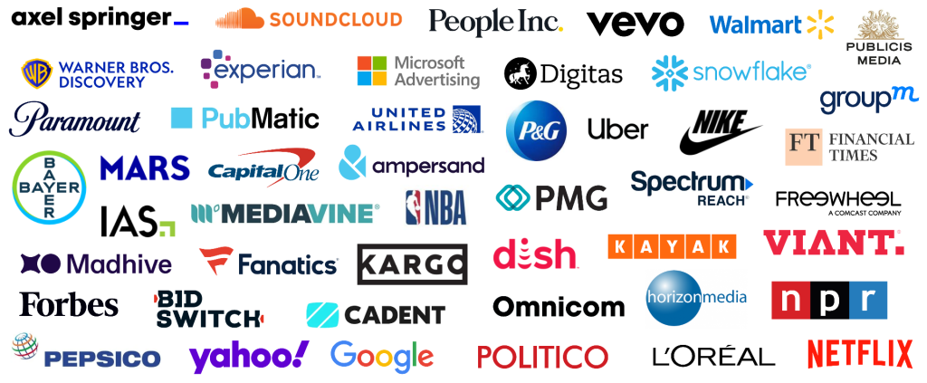 Logos of brands, agencies, tech companies and publishers attending Tech Lab Events