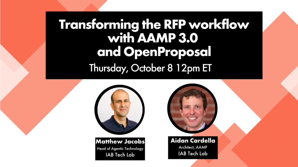 Transforming the RFP workflow with AAMP 3.0 and OpenProposal on October 8 2026 at 12pm ET