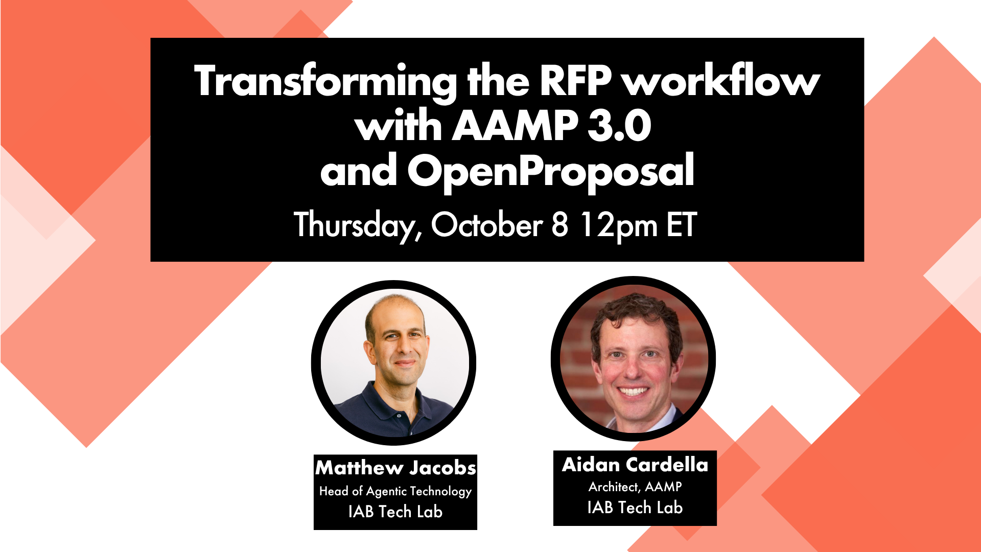 Transforming the RFP workflow with AAMP 3.0 and OpenProposal on October 8 2026 at 12pm ET